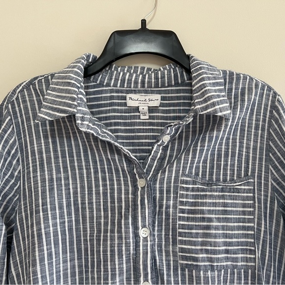Michael Stars Elsie Striped Mini Shirtdress, size M - Picture 5 of 13